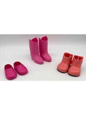 Girl Doll Hot Pink Cowboy Boots, boots, shoes Back Opening Slip-on Fits 18" Doll